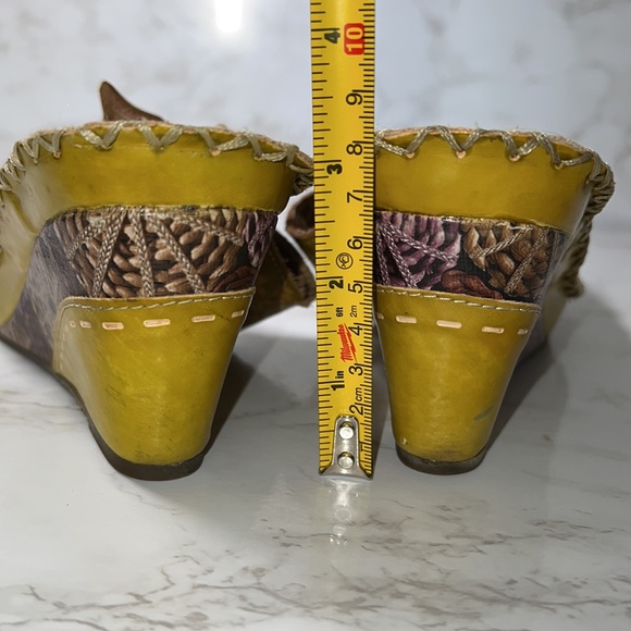Splendid Lime Green Floral Wedges, Shada. Compliments Galore! Comfy & Fun sz 8.5 - Picture 9 of 11